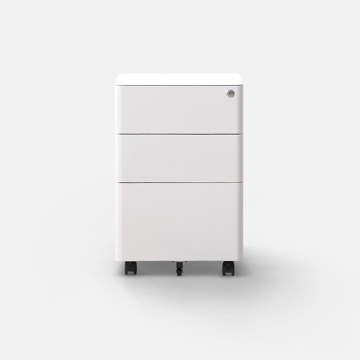 올즈 큐브 프리미엄 스틸서랍 W400 3단 화이트, 화이트, 3단