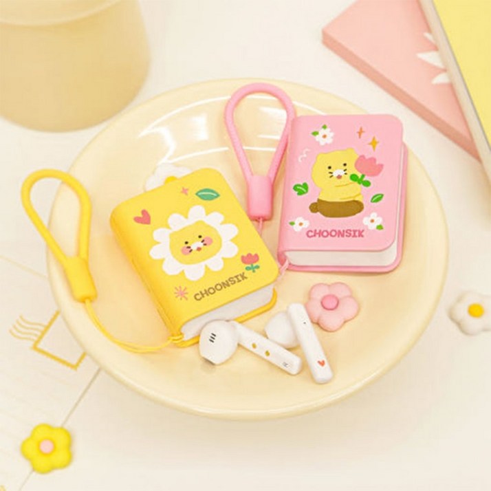 카카오프렌즈 캐릭터 디자인 춘식이 터치 북 무선 블루투스 이어폰