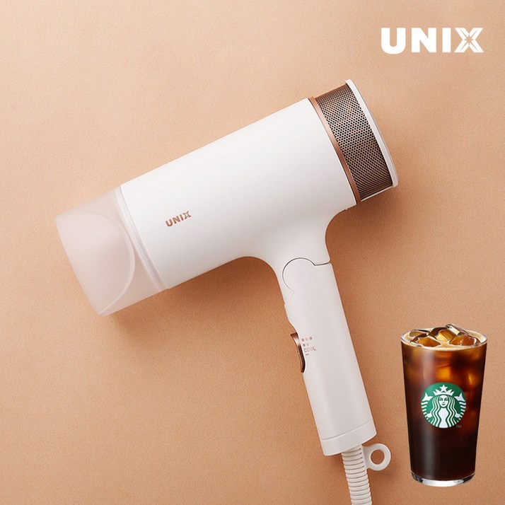 유닉스 메탈티 1700W 접이식 헤어 드라이기 UNA1690, 화이트골드