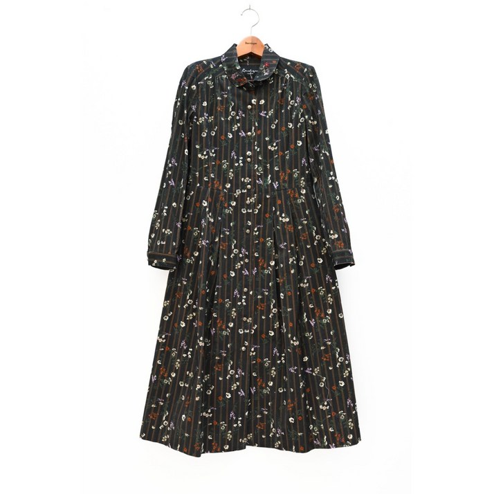 비꼴리끄 코튼 골지 라운드카라 원피스 B232WO1021