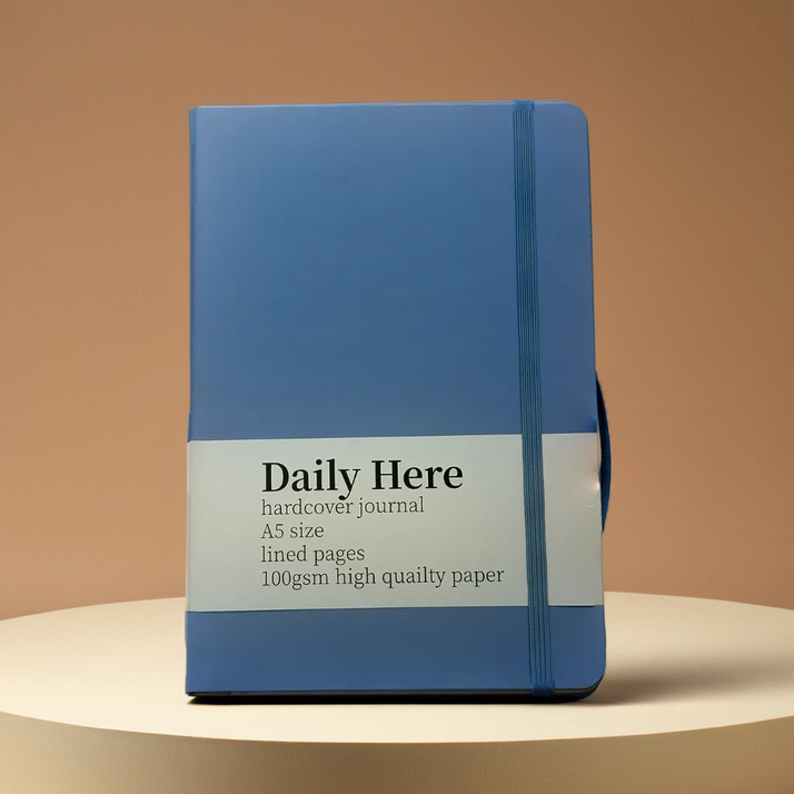 DailyHere A5 하드커버 스트랩 만년 다이어리, 블루