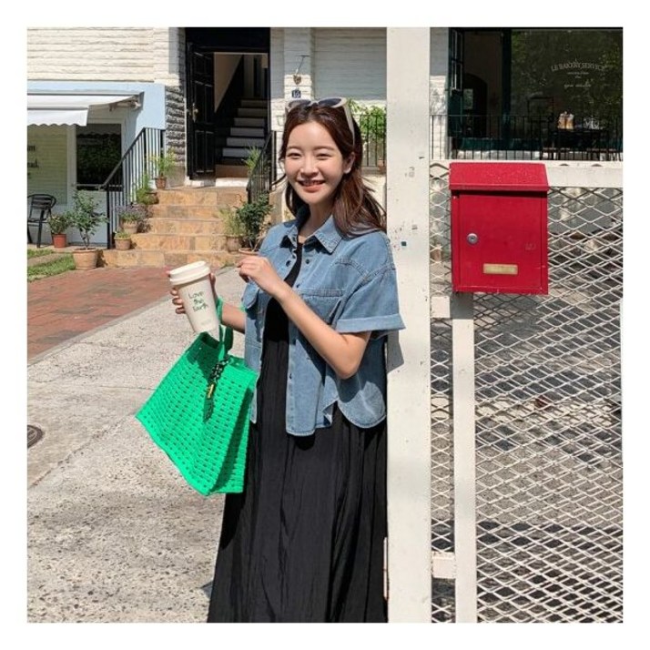 메이블루 헤이 스냅 데님셔츠 124739