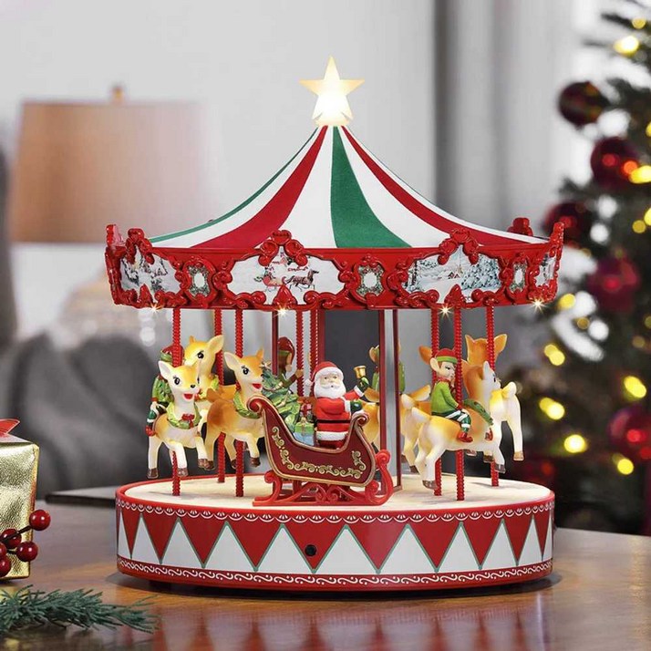 코스트코 산타 회전목마 선물 오르골 크리스마스 램프