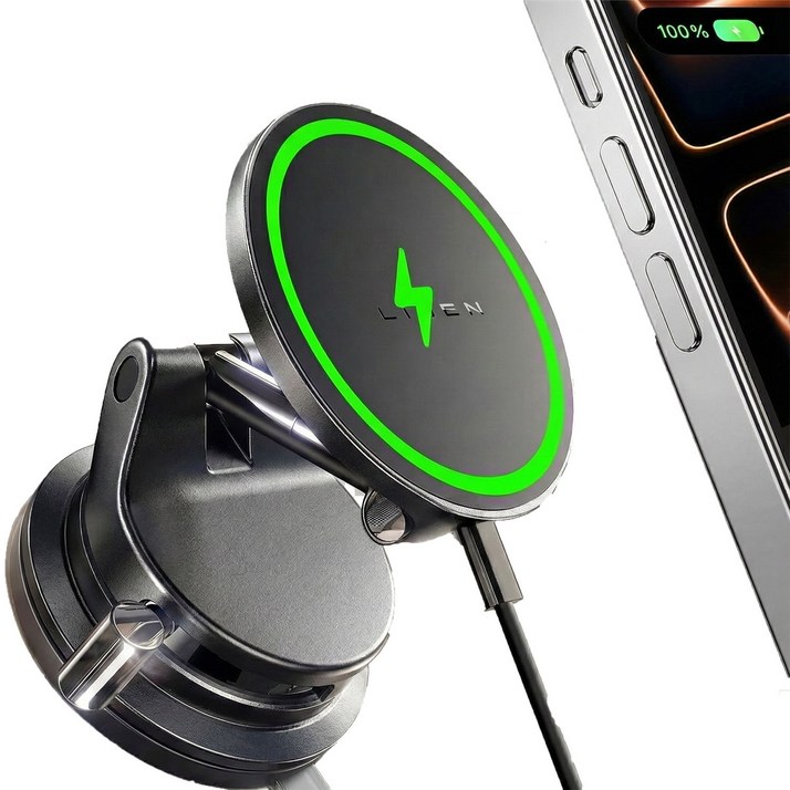 Lisen 이지스냅 프로 무선충전기 차량용 맥세이프 거치대 고속 충전