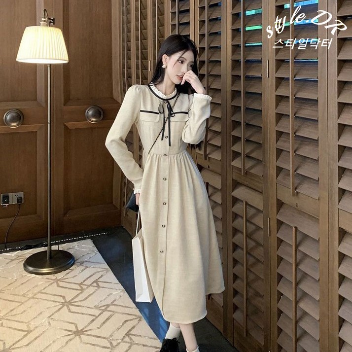 스타일닥터 여성 봄 롱 원피스 데일리룩 오피스룩 하객룩