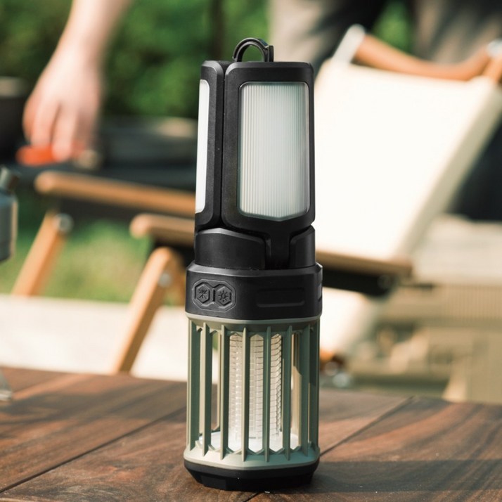 제노 캠핑랜턴 모기퇴치기 포충기 생활방수 캠핑 랜턴 조명, 1개, 카키