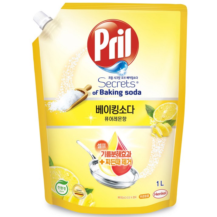 프릴 시크릿 오브 베이킹소다 주방세제 퓨어레몬향 리필