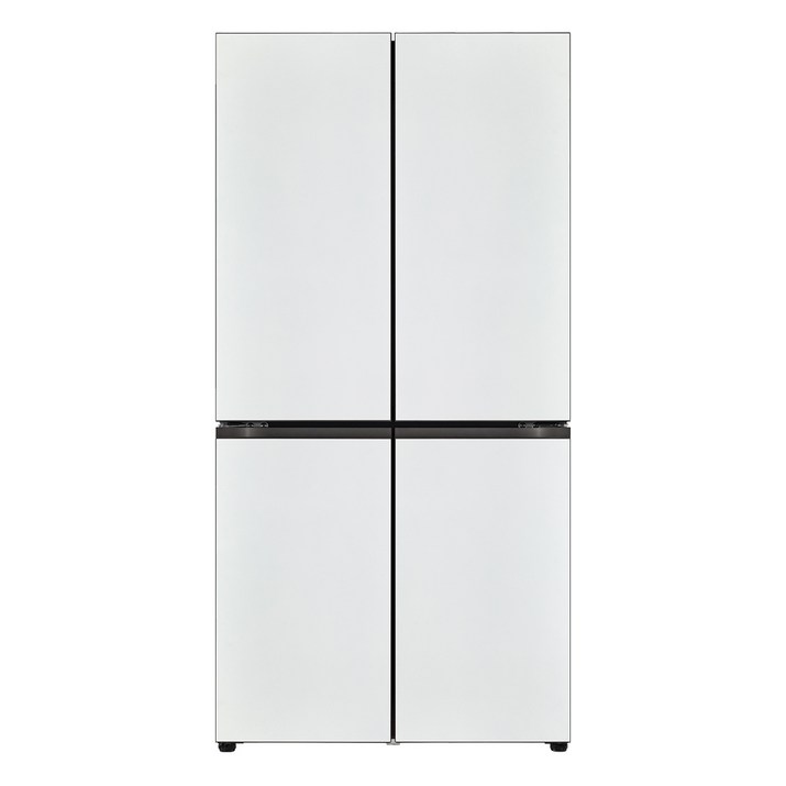 [색상선택형] LG전자 오브제컬렉션 디오스 베이직 4도어 냉장고 메탈 875L 방문설치, M873MWW031, 화이트(상단), 화이트(하단)