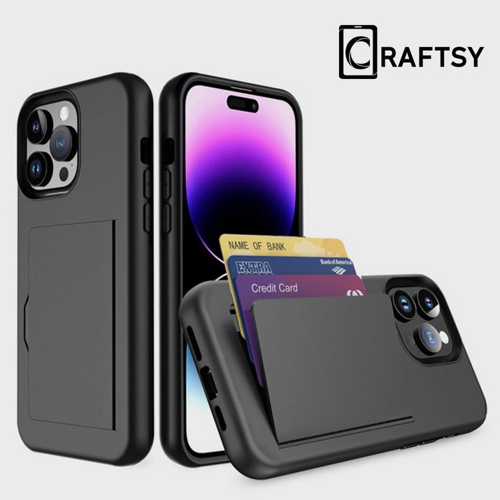 Craftsy 아이폰 1213141516 시리즈 폰케이스 카드지갑 3장수납 케이스