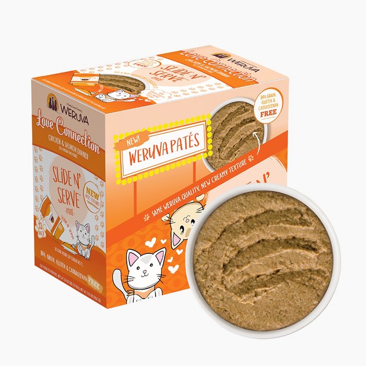 웨루바 고양이 클래식 파테 파우치 러브 커넥션 80g 12P (치킨, 연어, 고등어), 960g, 1팩