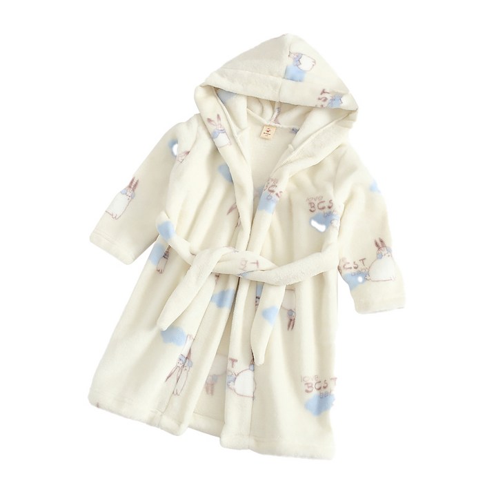 스타빈 큐트패턴 후드목욕 수건 가운 120호