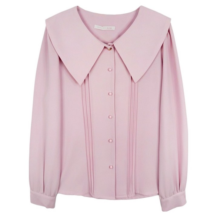 올리브데올리브 여성용 핀턱 빅카라 블라우스