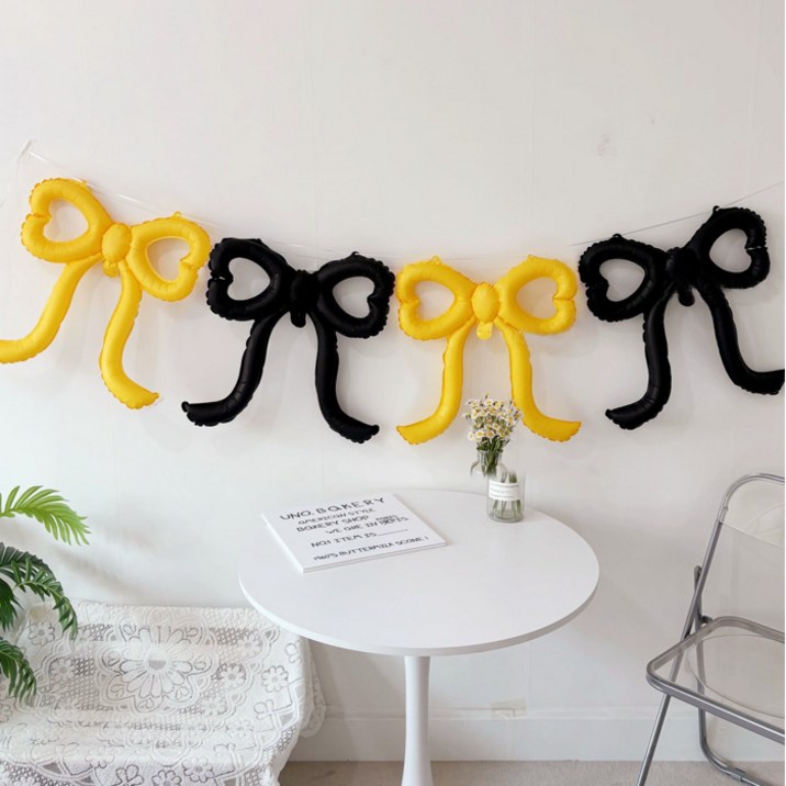 와우파티코리아 하트 리본 풍선 2종 x 2p 세트