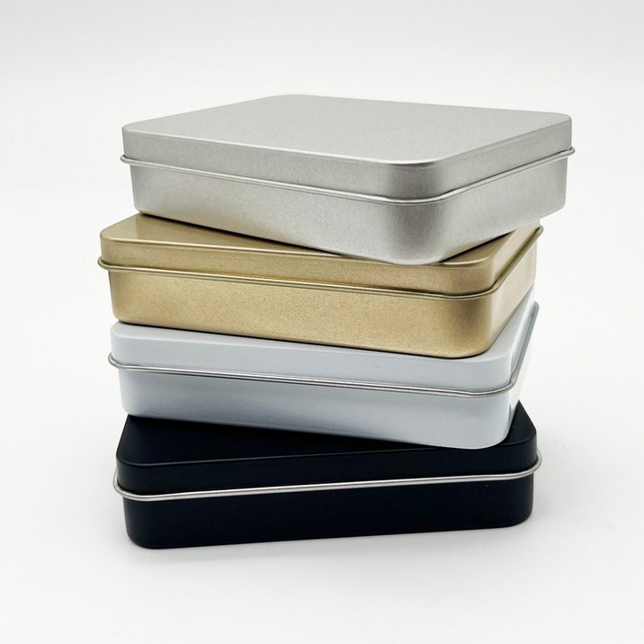 S044 4종 컬러 틴케이스, 1단, 은색