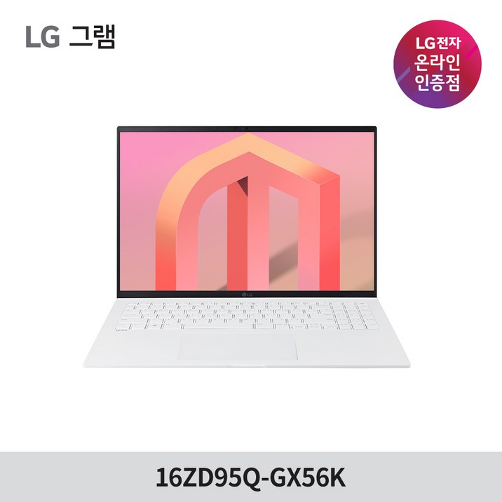 LG전자 그램 16ZD95Q-GX56K 40.6cm 대화면 초고해상도 노트북, 16ZD95Q-GX56K, Free DOS, 16GB, 2304GB, 코어i5, 화이트