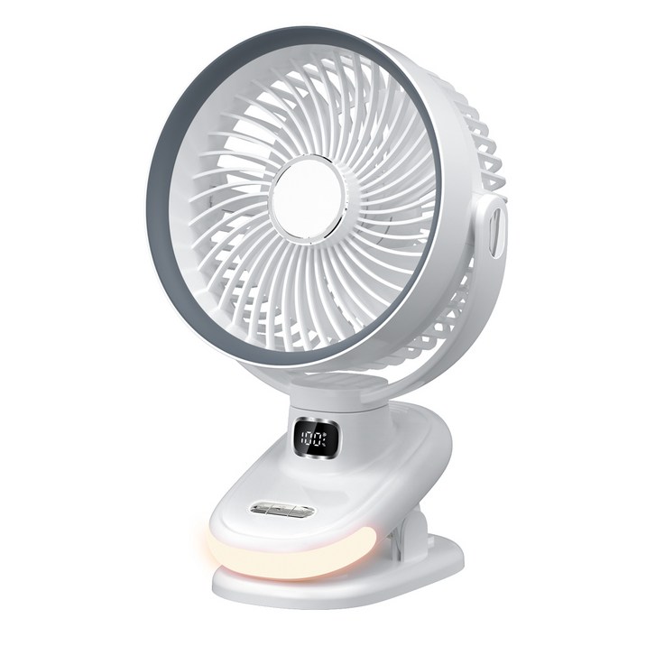 한정특가 ebeiya 무선 미니 회전형 선풍기 침대 무드등 탁상용 클립형 스탠드 벽걸이 저소음 집게형 써큘레이터 유모차 독서실 선풍기 2025, 화이트
