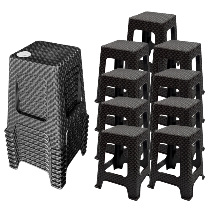 나코 플라스틱 라탄의자 테라스의자 야외용의자 회전의자 사각의자 카페의자 보조의자, 초코브라운, 9개