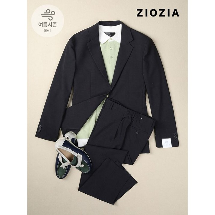 [지오지아]차콜그레이 네추럴 스트레치 셋업수트 (AAD2KG1601_AAD2PP1601_CGR)