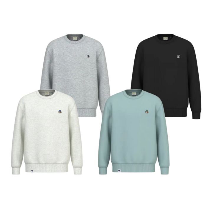 헤지스 PHIZ 남녀공용 25SS 프렌치테리 실켓 스몰로고 맨투맨