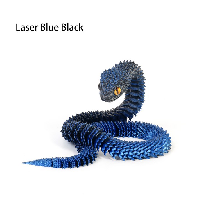 3D 인쇄 뱀 2025 신년 전체 관절 드래곤 모델 장식 회전 가능한 3D 현실적인 코브라 뱀 아이 장난감 60cm