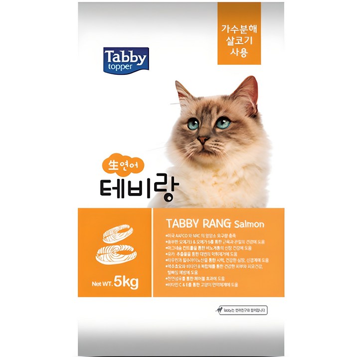 테비토퍼 테비랑 5kg 생연어 고양이사료, 연어, 5kg, 1개