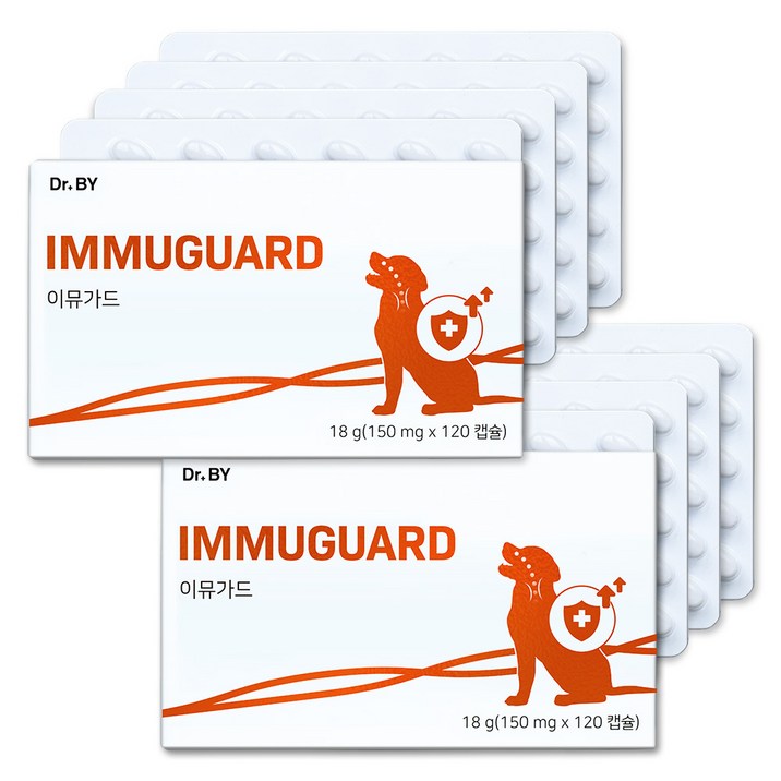 닥터바이 이뮤가드 강아지 기관지 영양제 호흡기 면역 케어 기침 콧물, 2세트, 면역/항산화, 120정