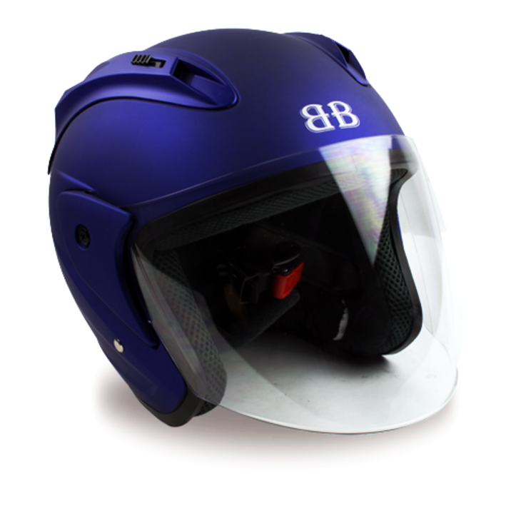 BANCY 오픈페이스 오토바이 헬멧 투명실드 Y1, 무광블루