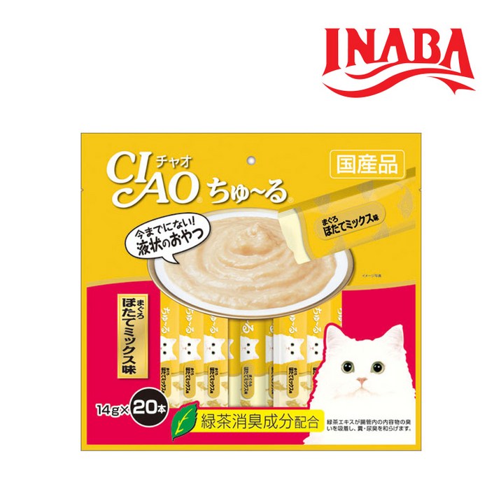 이나바 고양이 챠오 츄르 20P, 참치 가리비 혼합맛, 280g, 1개 이나바 고양이 챠오 츄르 20P, 참치 가리비 혼합맛, 280g, 1개