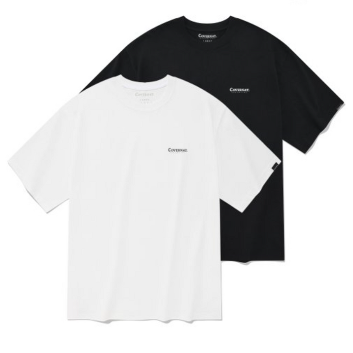 100정품 국내발송 커버낫 쿨 코튼 2PACK 티셔츠 블랙화이트  CO2402STE1BK