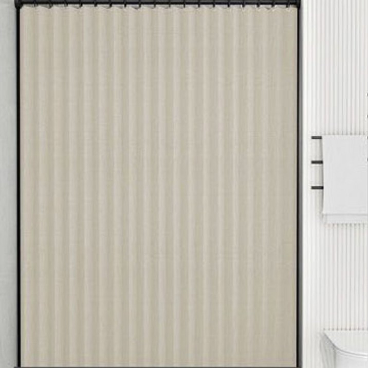 와뚜니 욕실 방수 샤워커튼 건습분리 커튼봉 세트 자석 고정 블라인드 디자인 욕실용 커튼, 1개, 베이지 카키