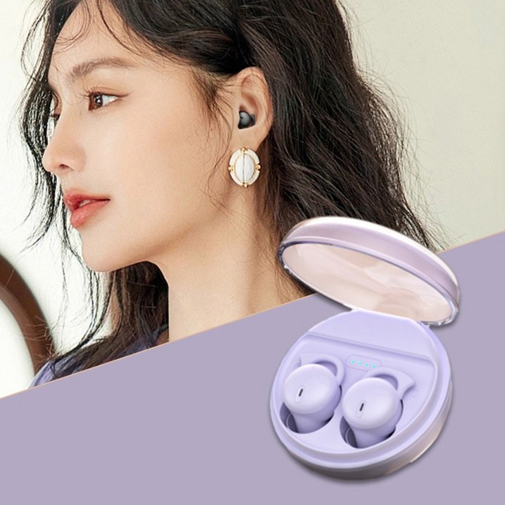 ELSECHO 초미니 수면 블루투스 이어폰 무통착용, 퍼플 ELSECHO 초미니 수면 블루투스 이어폰 무통착용, 퍼플