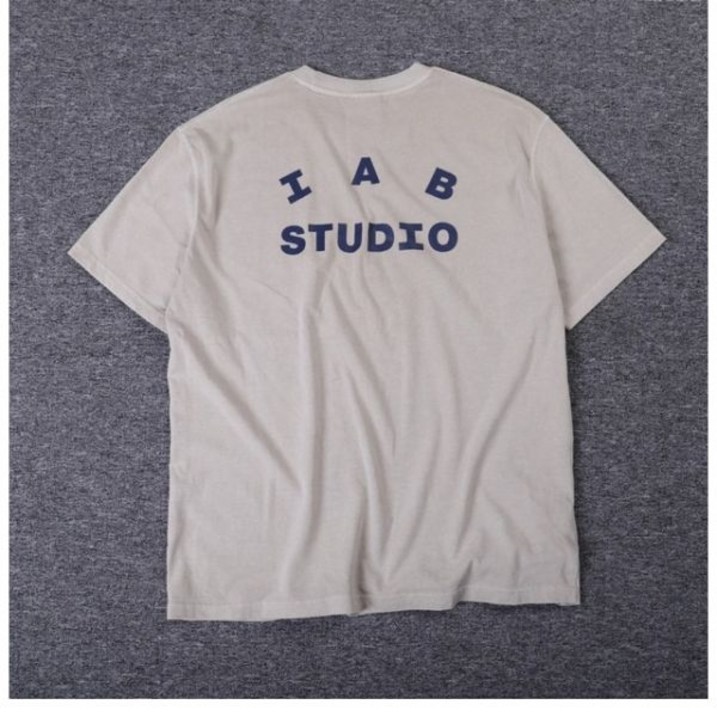 남자 반팔 티셔츠 남성 머슬릿 반팔티 IAB Studio Letter Print 하이스트리트 루스 다목적 커플 라운드 넥 상의 티 스트리트웨어