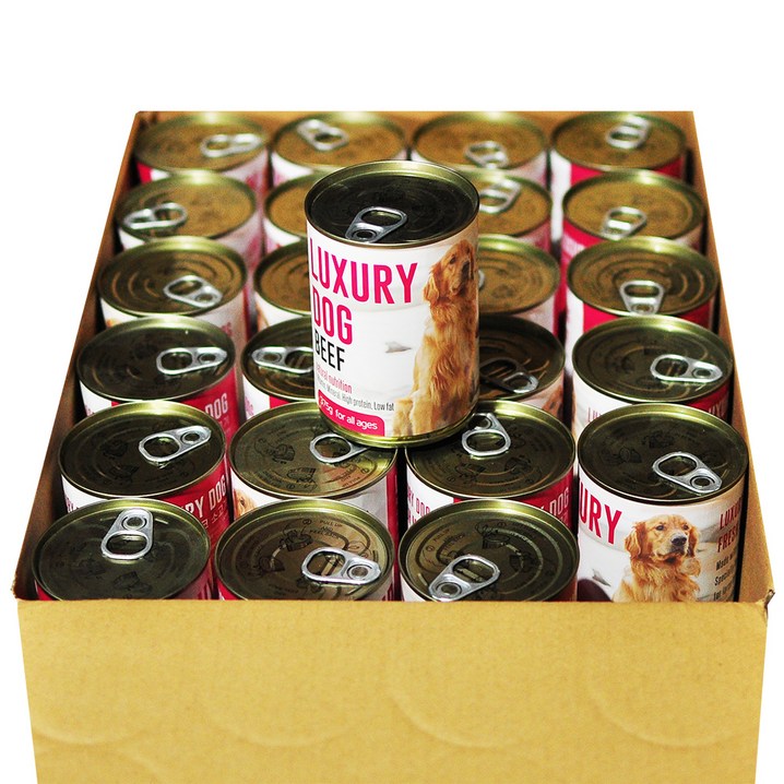 전연령용 럭셔리독 청크캔, 소고기, 375g, 24개 전연령용 럭셔리독 청크캔, 소고기, 375g, 24개
