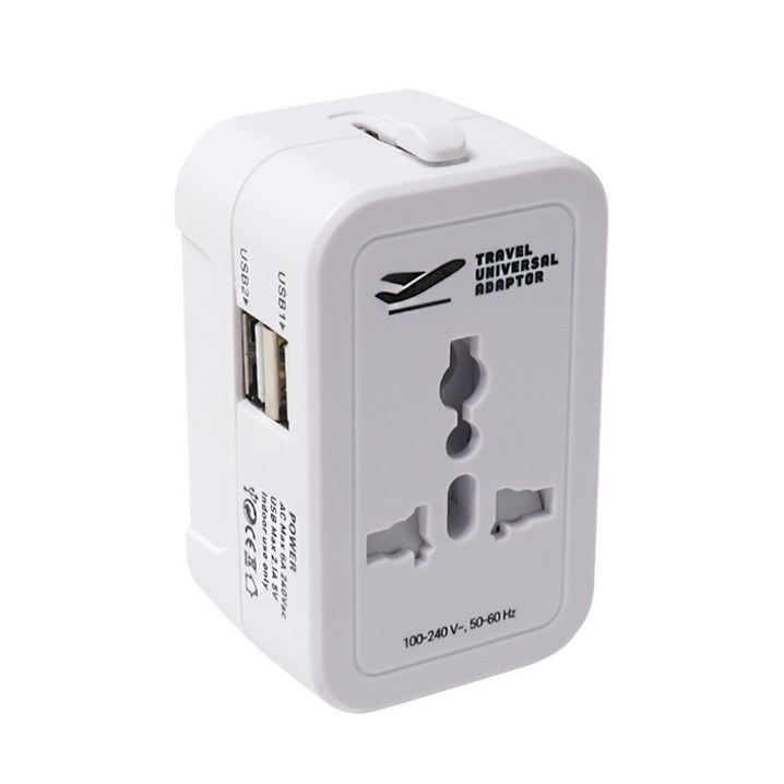 홈플래닛 해외 여행용 멀티 어댑터 USB 2포트  파우치 세트