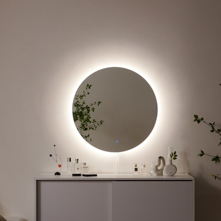 라망 색상 변환 가능 프리미엄 원형 LED 벽거울 600