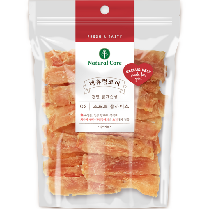 네츄럴코어 강아지 치킨 소프트 슬라이스 건조간식