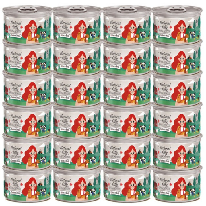 내추럴키티 고양이 내추럴 간식 캔, 24개, 80g, 치킨