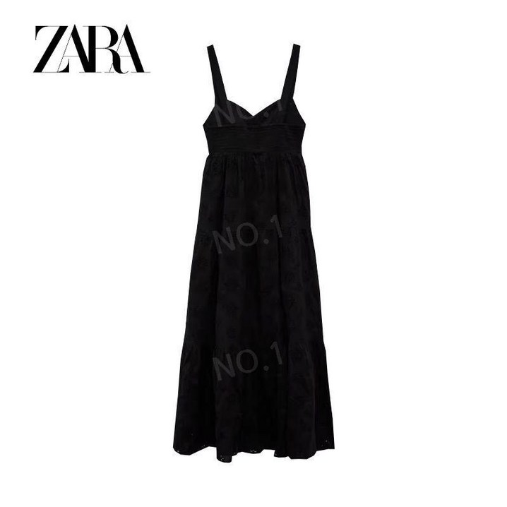 자라 여름  블랙 원피스 펀칭 자수  zara