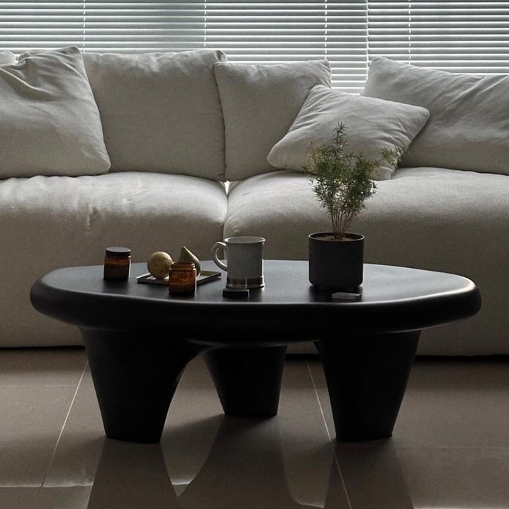 유리스틸소재블랙탁자, 블랙스크럽면