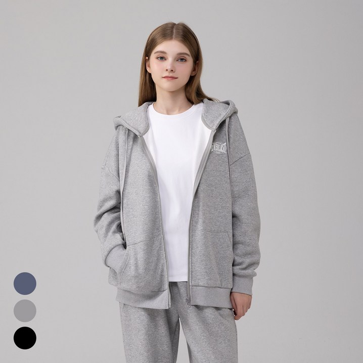 에버라스트 여성 기모 후드집업 스웨트 자켓