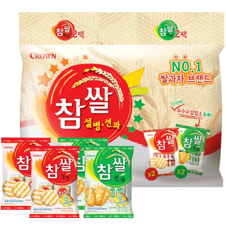 크라운 참쌀 설병 128g x 2p  선과 115g x 2p 세트