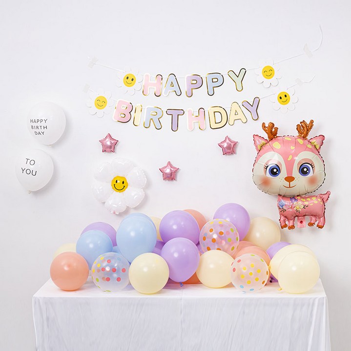리네프 생일파티 풍선 세트 사슴