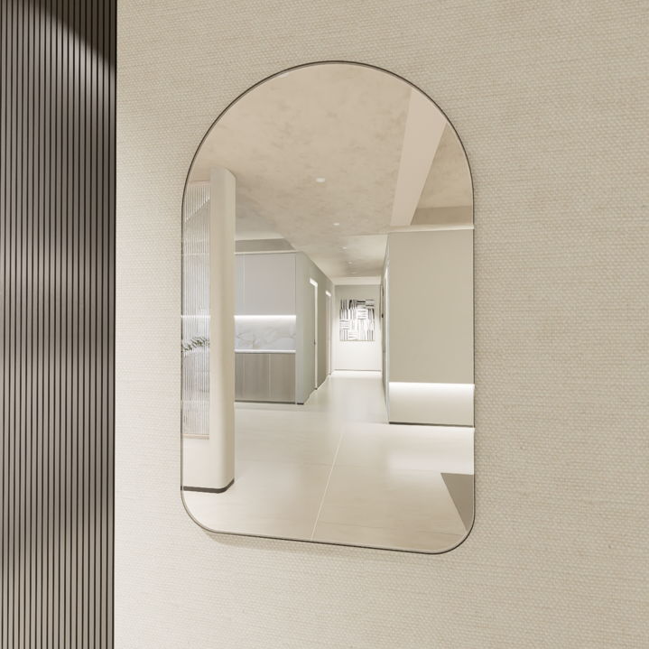 마드 부착식 일반 심플 아크릴거울 아치형 XL