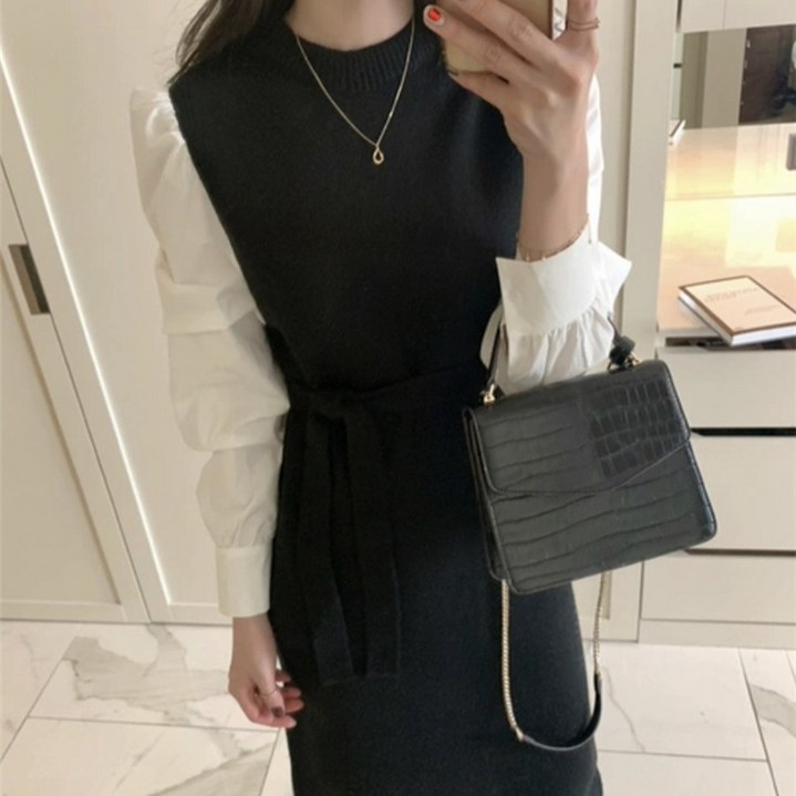 여성용 구디프 셔츠긴팔 니트 원피스