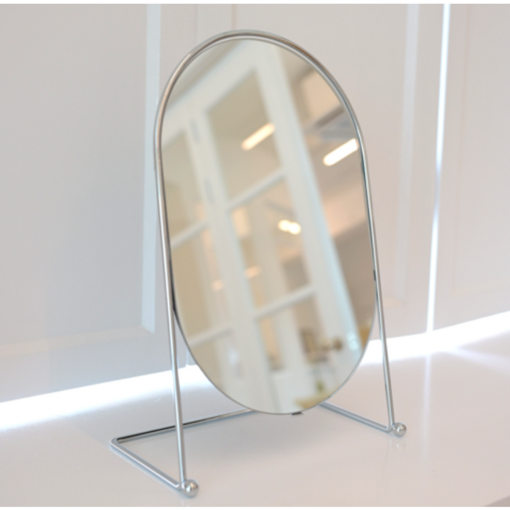 미드센츄리 모던 타원 탁상거울 화장대거울 메이크업거울