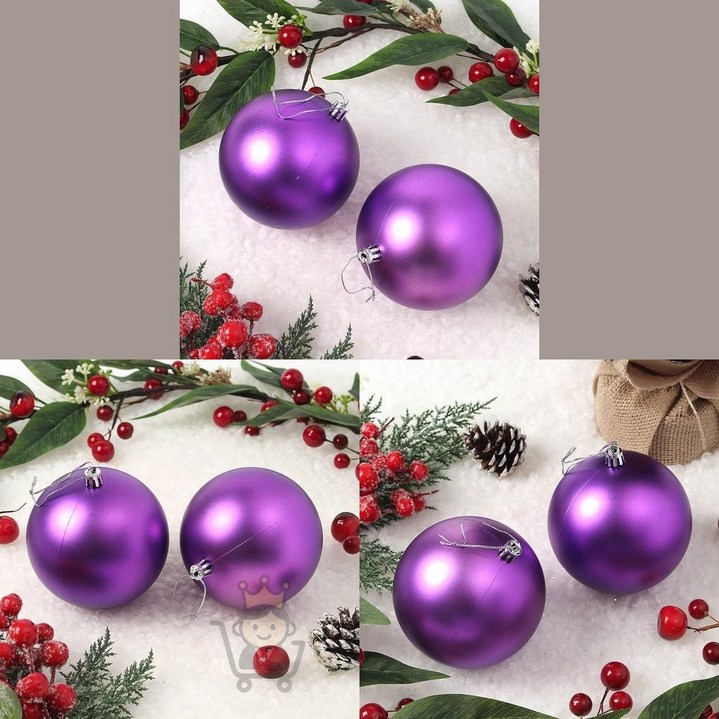 마켓보스샵 퍼플 무광볼 2개 10CM 구슬장식