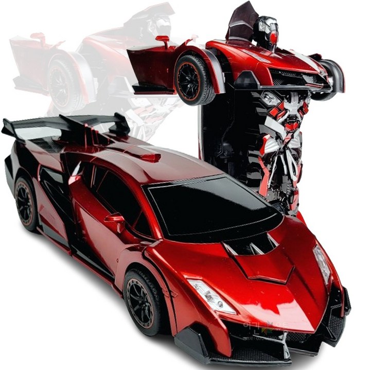 변신자동차 RC무선조종로봇 변신카 어린이선물용 변신로봇RC카, 1개
