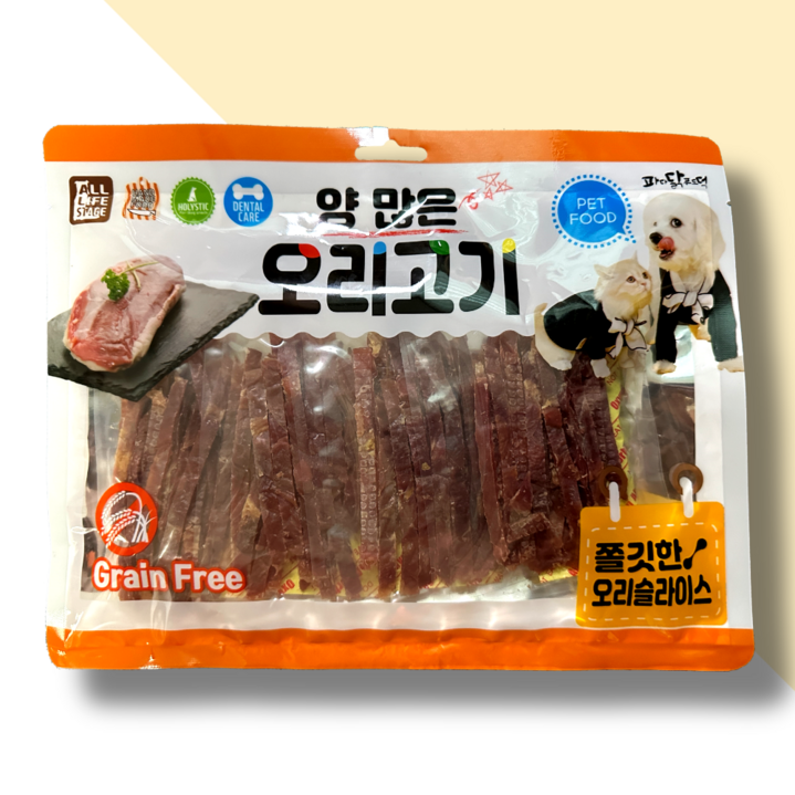 양많은 사사미 강아지 애견 대용량 간식 오리고기 오리슬라이스 300g, 1개, 300g