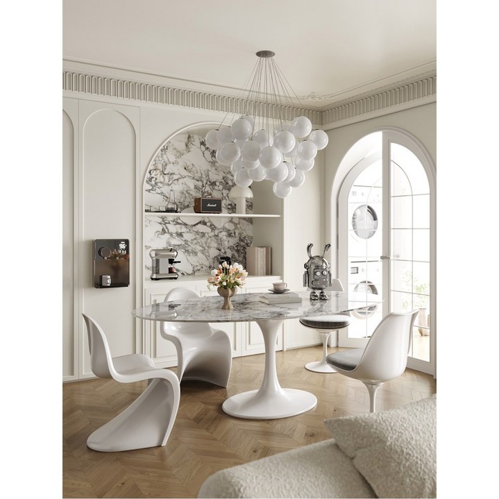 천연 대리석 테이블 식탁 카페 사각형 60x120cm 다이