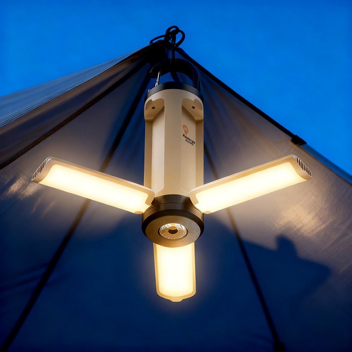 Keebright 3in1감성 캠핑랜턴 3000mAh 접이식 무드등 차박 비상조명 Type-C 충전